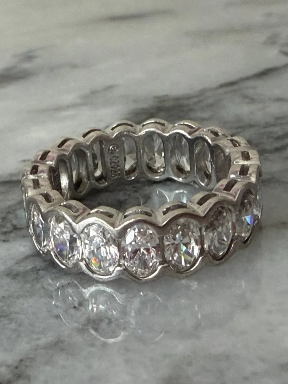 Radiance by Absolute 4.75 ct Sterling Silver Oval Eternity Ring - 5
